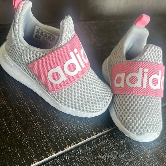 adidas | Shoes | Infant Adidas Pink And Gray Sneakers Lightweight Mesh  Slipon New | Poshmark